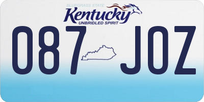 KY license plate 087JOZ