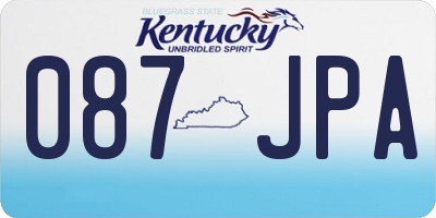 KY license plate 087JPA