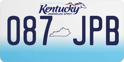 KY license plate 087JPB