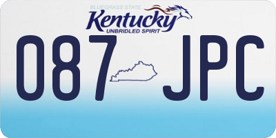 KY license plate 087JPC