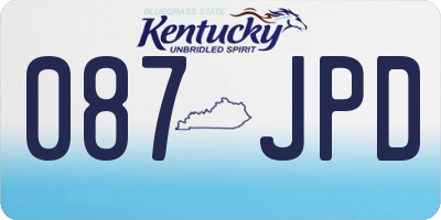 KY license plate 087JPD