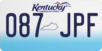 KY license plate 087JPF