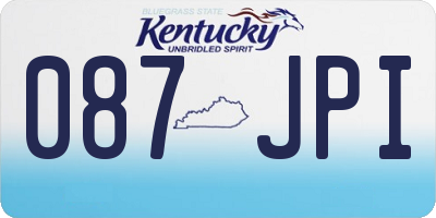 KY license plate 087JPI