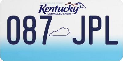 KY license plate 087JPL