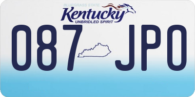 KY license plate 087JPO