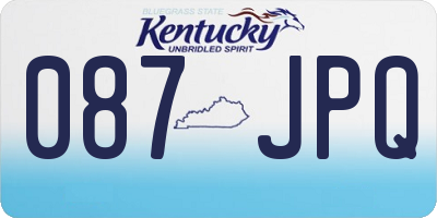KY license plate 087JPQ
