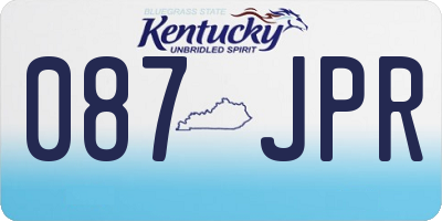 KY license plate 087JPR