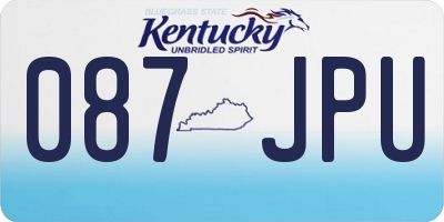 KY license plate 087JPU