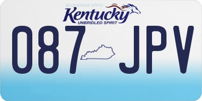 KY license plate 087JPV