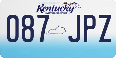 KY license plate 087JPZ