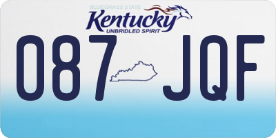 KY license plate 087JQF