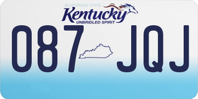 KY license plate 087JQJ