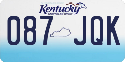 KY license plate 087JQK