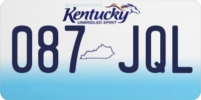 KY license plate 087JQL