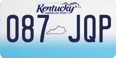 KY license plate 087JQP
