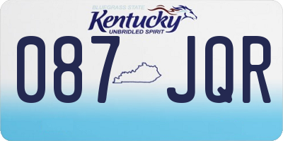 KY license plate 087JQR