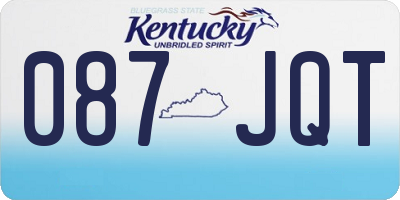 KY license plate 087JQT