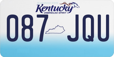 KY license plate 087JQU