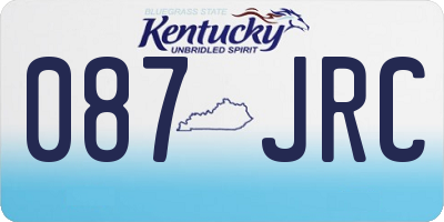KY license plate 087JRC