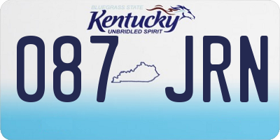 KY license plate 087JRN