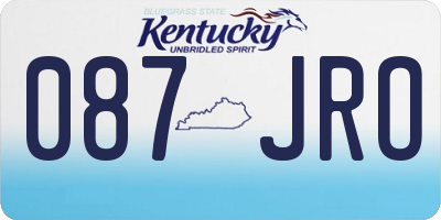 KY license plate 087JRO