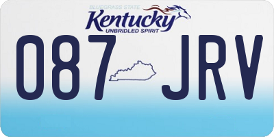 KY license plate 087JRV