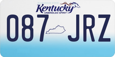 KY license plate 087JRZ