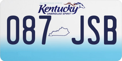 KY license plate 087JSB