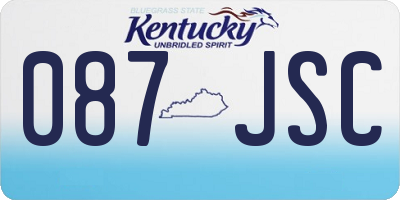 KY license plate 087JSC