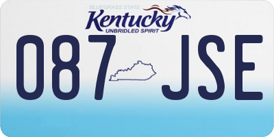 KY license plate 087JSE