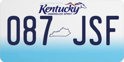 KY license plate 087JSF