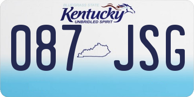 KY license plate 087JSG