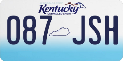 KY license plate 087JSH