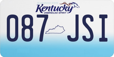KY license plate 087JSI