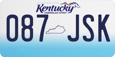 KY license plate 087JSK