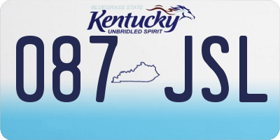 KY license plate 087JSL