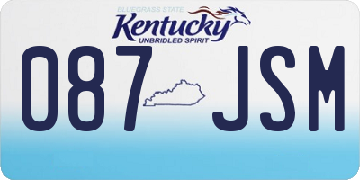 KY license plate 087JSM