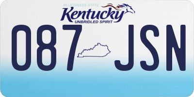 KY license plate 087JSN