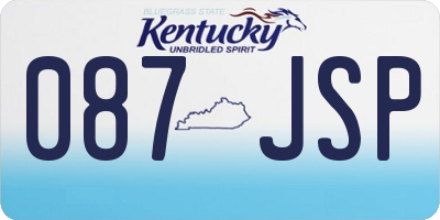 KY license plate 087JSP
