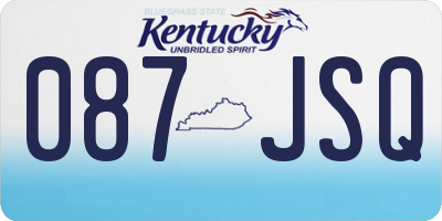 KY license plate 087JSQ