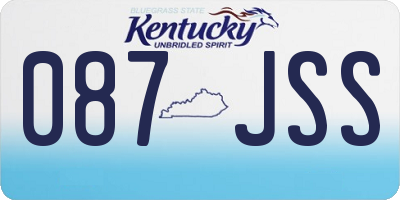 KY license plate 087JSS