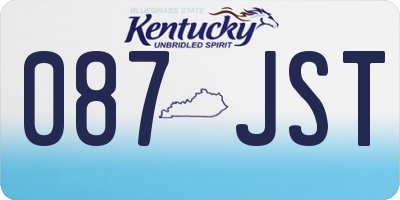 KY license plate 087JST