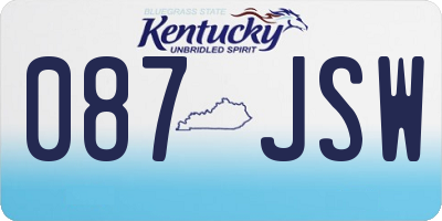 KY license plate 087JSW