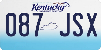 KY license plate 087JSX