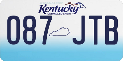 KY license plate 087JTB