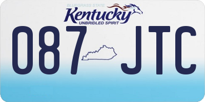 KY license plate 087JTC