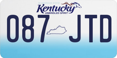 KY license plate 087JTD
