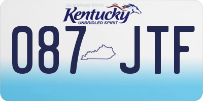 KY license plate 087JTF
