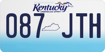 KY license plate 087JTH