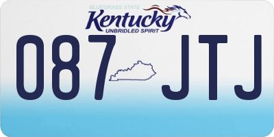 KY license plate 087JTJ